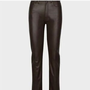 Women’s 7 For All Mankind Faux Leather Black Straight Leg Pants Size Small NWT
